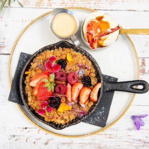 93. pre-order dine-in Fruit Crumble (Seasonal Fruits) with Custard