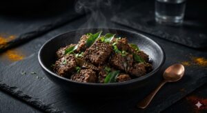 Beef cooked down till its dry, with cumin and crusted pepper added