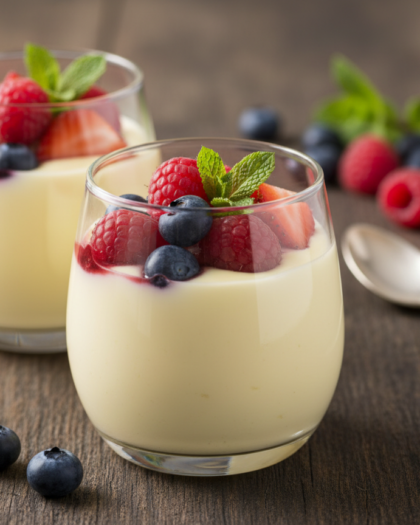 92. Lemon & Berry Possets