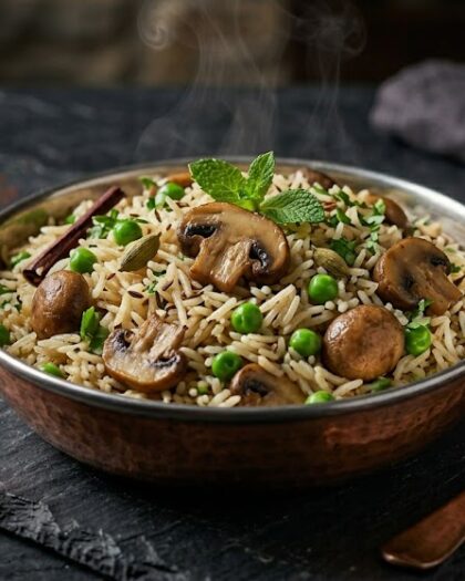 67. Mushroom and Peas Pulao