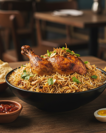72. pre-order dine-in Roasted Ceylon Chicken Biryani